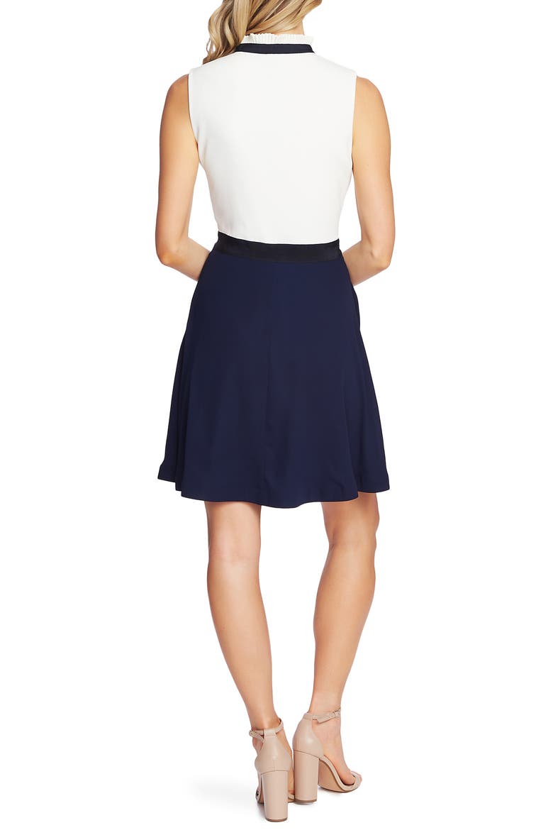 Tie Neck A-Line Dress, Alternate, color, SOFT ECRU