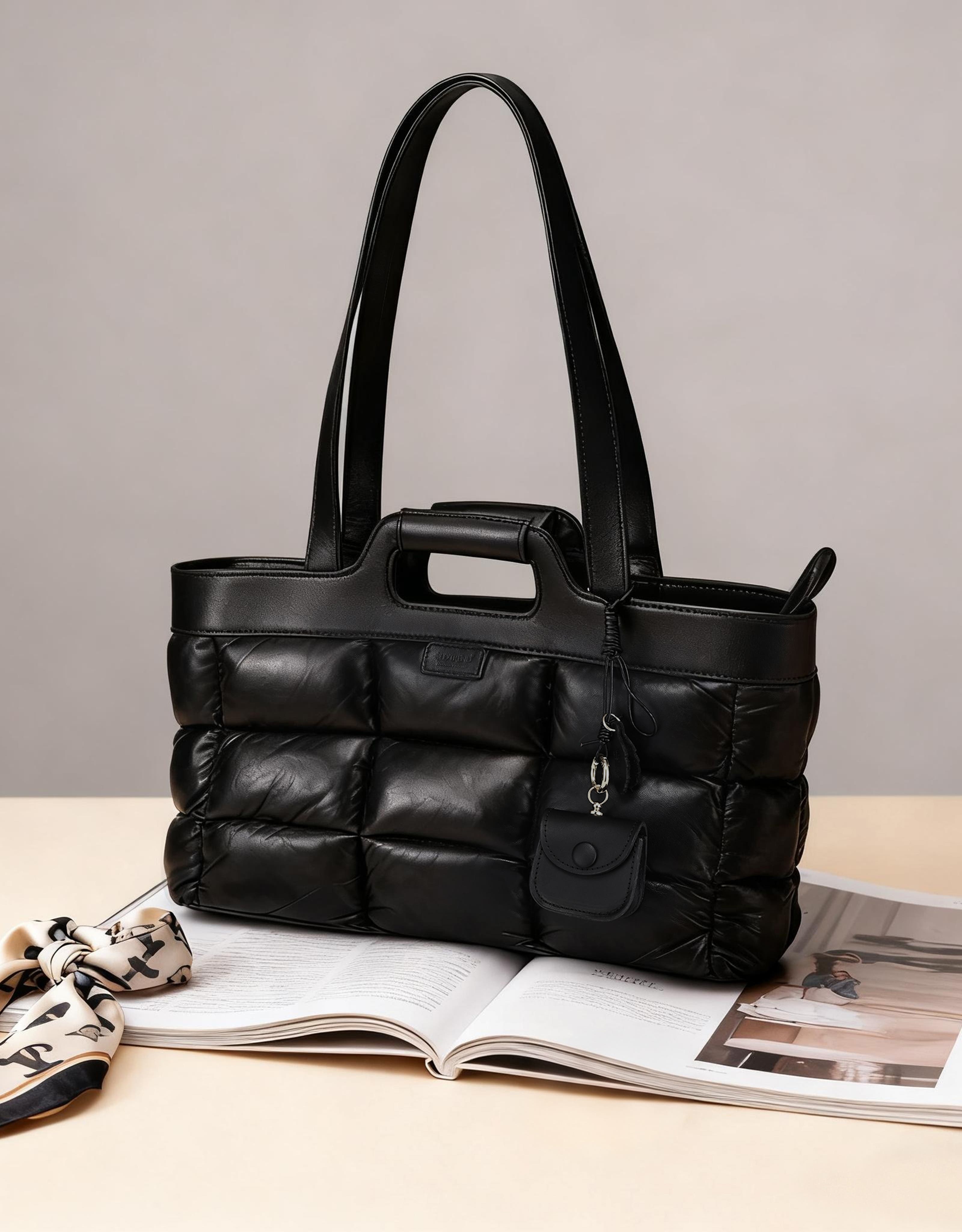 OLD TREND Toti Genuine Leather Mini Structured Charm, Alternate, color, Black