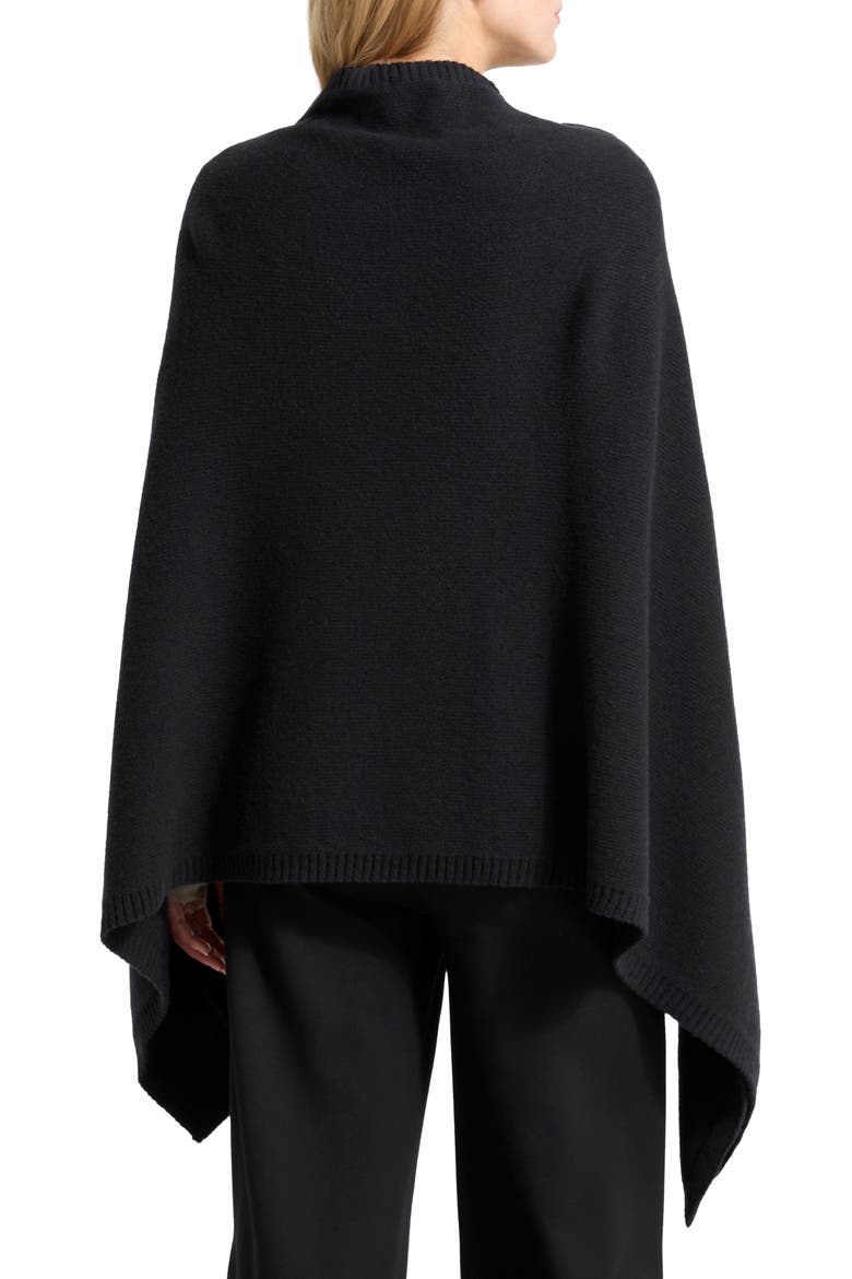 Mika Merino Wool Knit Cape, Alternate, color, BLACK