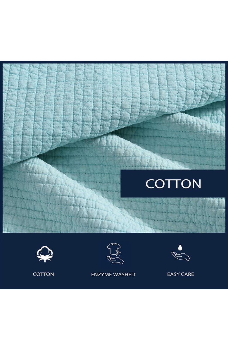 Nautica Seashore Stitch Cotton Quilt Set, Alternate, color, Light / Medium Green