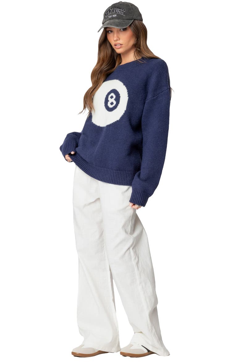 Magic 8 Oversize Sweater, Alternate, color, NAVY
