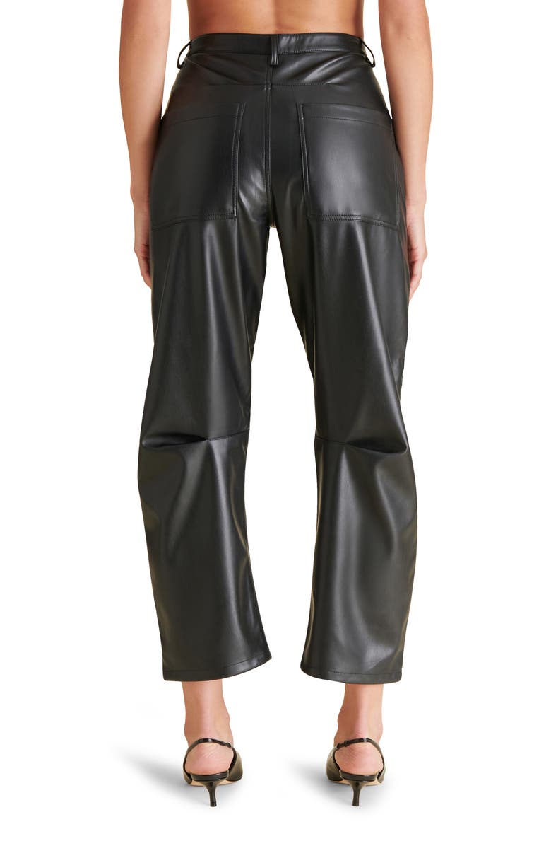 Steve Madden Haniel Faux Leather Barrel Pants, Alternate, color, 