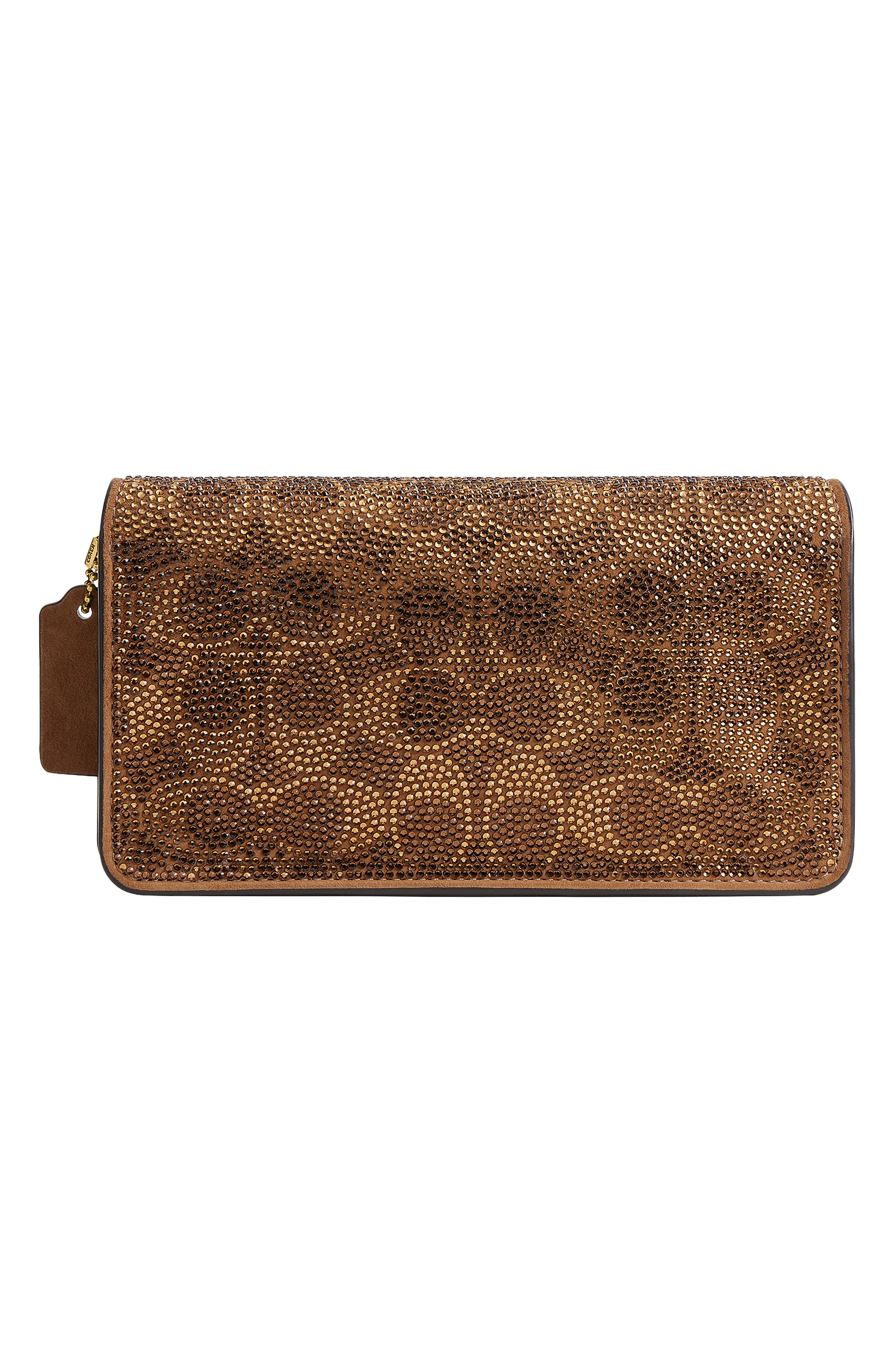 Tabby 19 Crystal Signature Suede Leather Crossbody Bag, Alternate, color, B4/ CEDAR