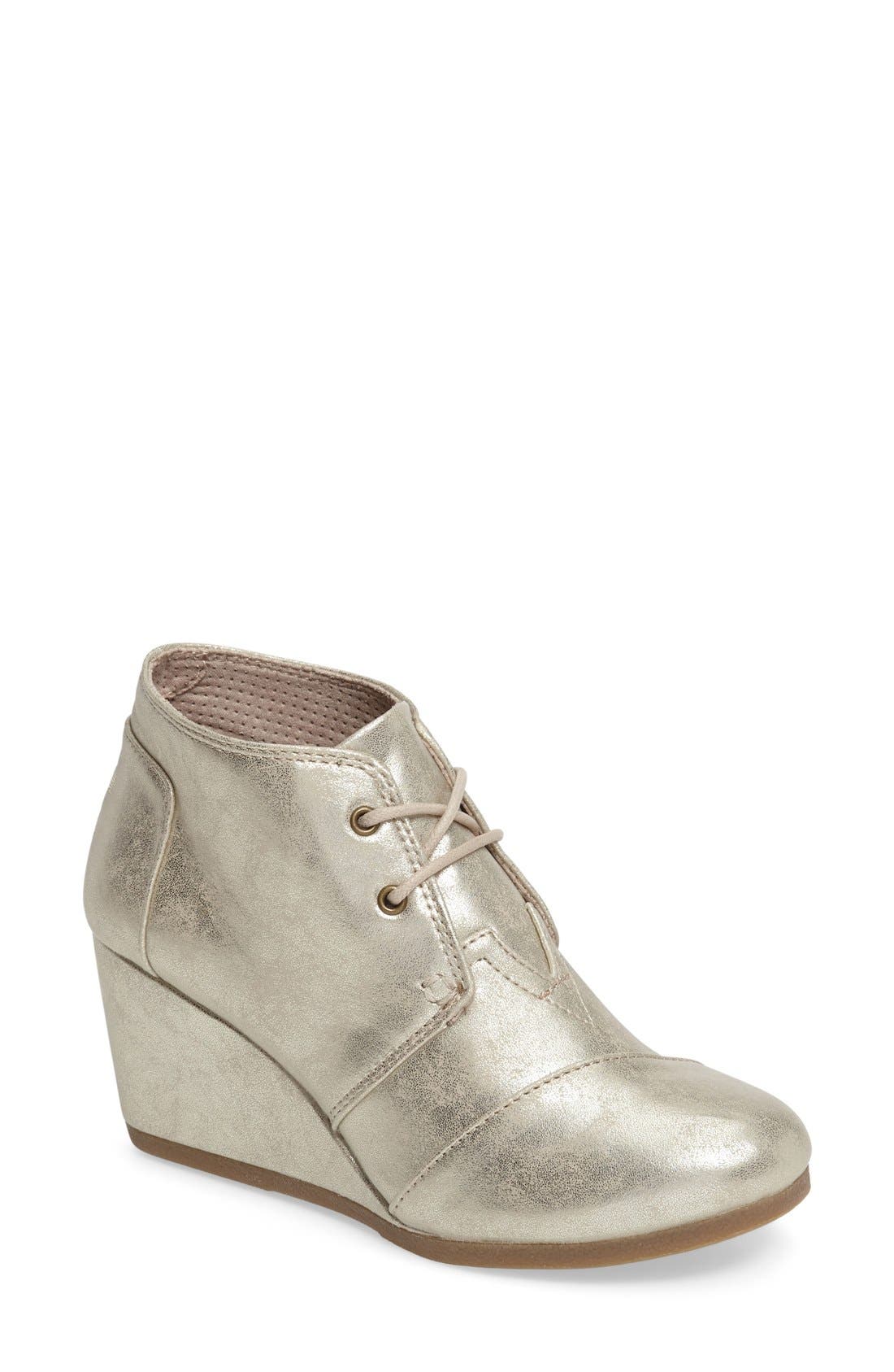 AN TEST TOMS 'Desert' Wedge Bootie, Main, color, GOLD
