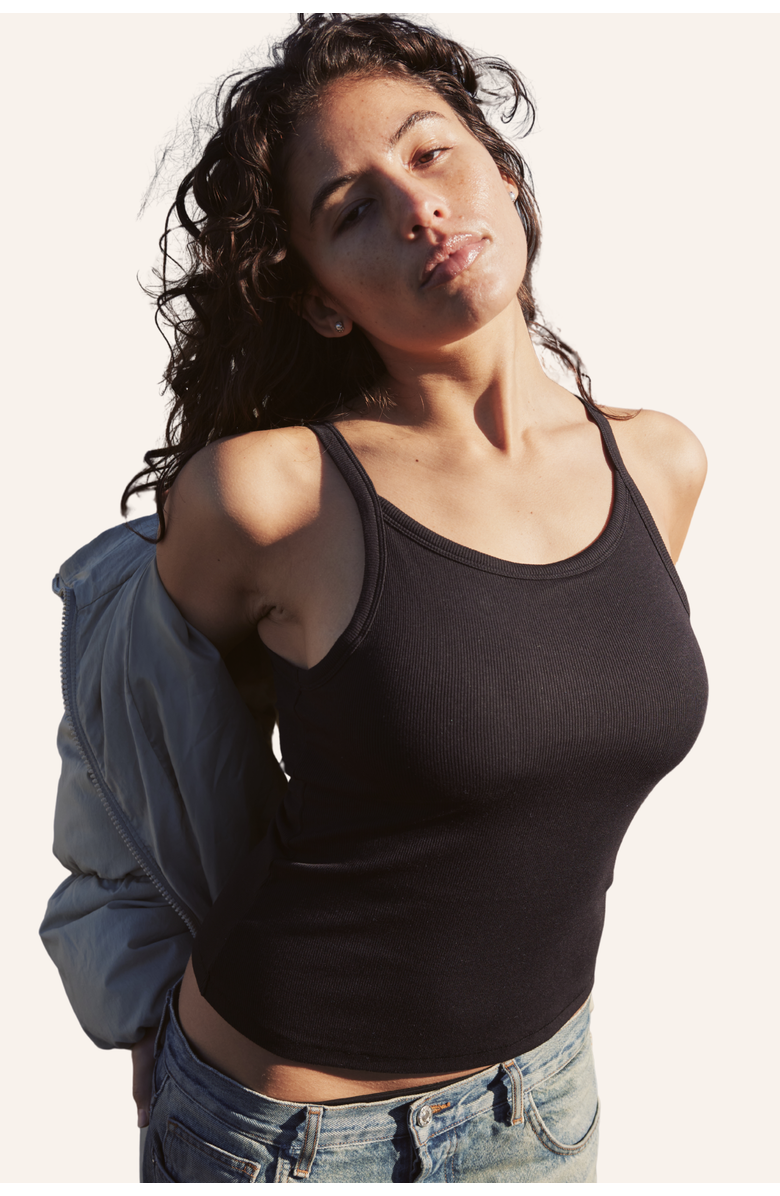 Embrace High Neck Bra Top, Main, color, Black