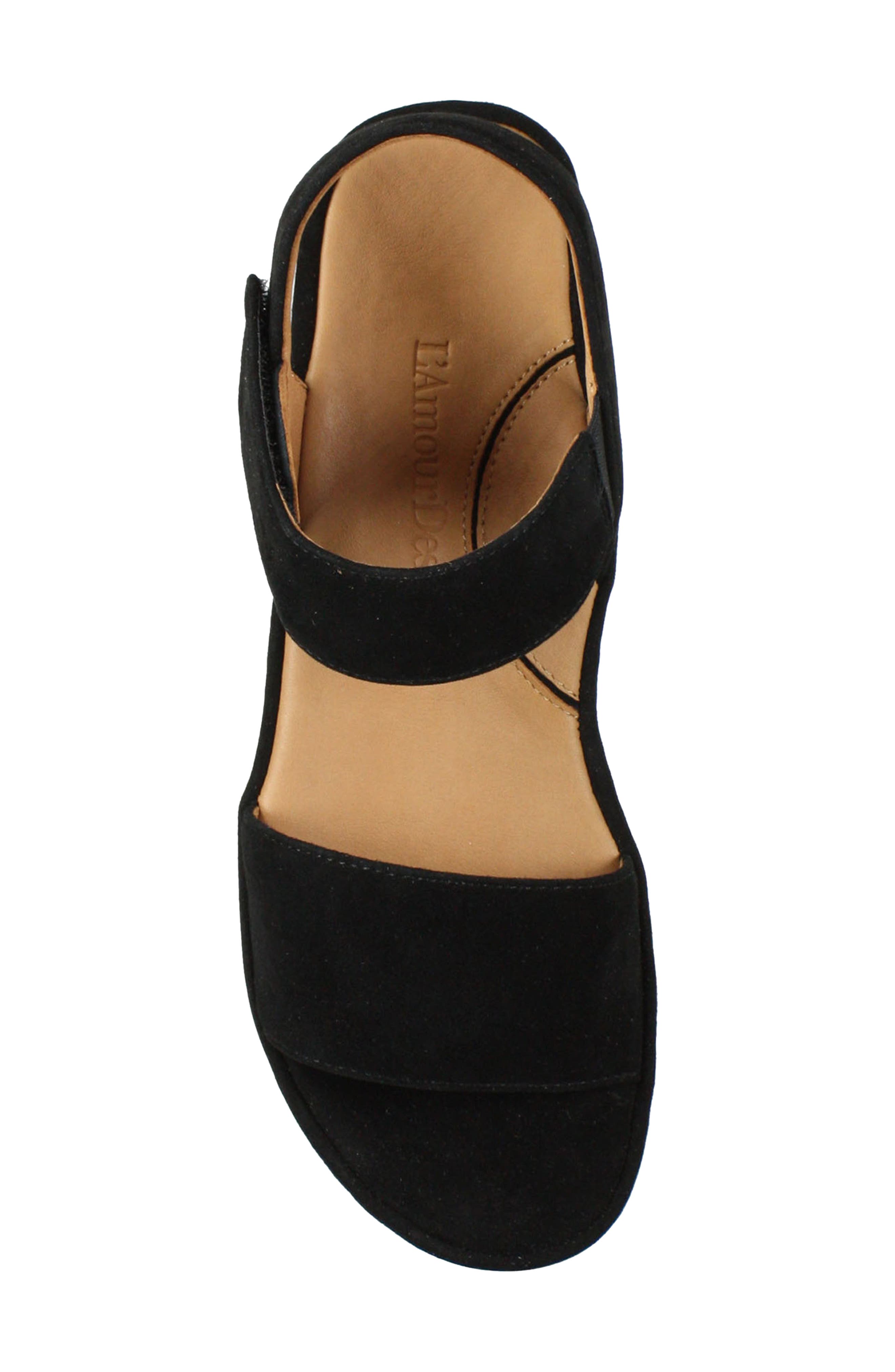 L'Amour des Pieds Abrilla Slingback Platform Sandal, Alternate, color, Black Suede