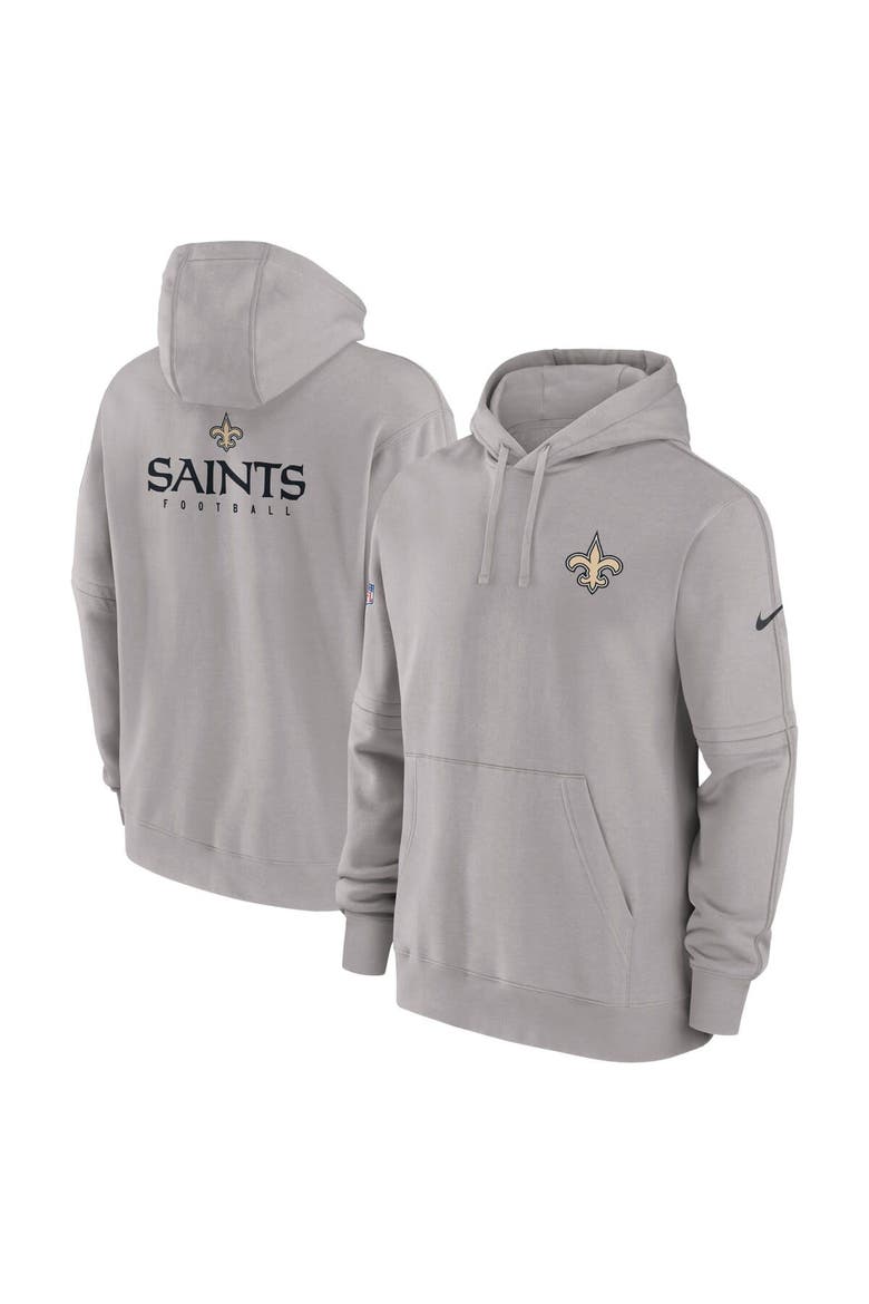 Men's Nike Gray New Orleans Saints Sideline Club Fleece Pullover Hoodie, Main, color, Gray