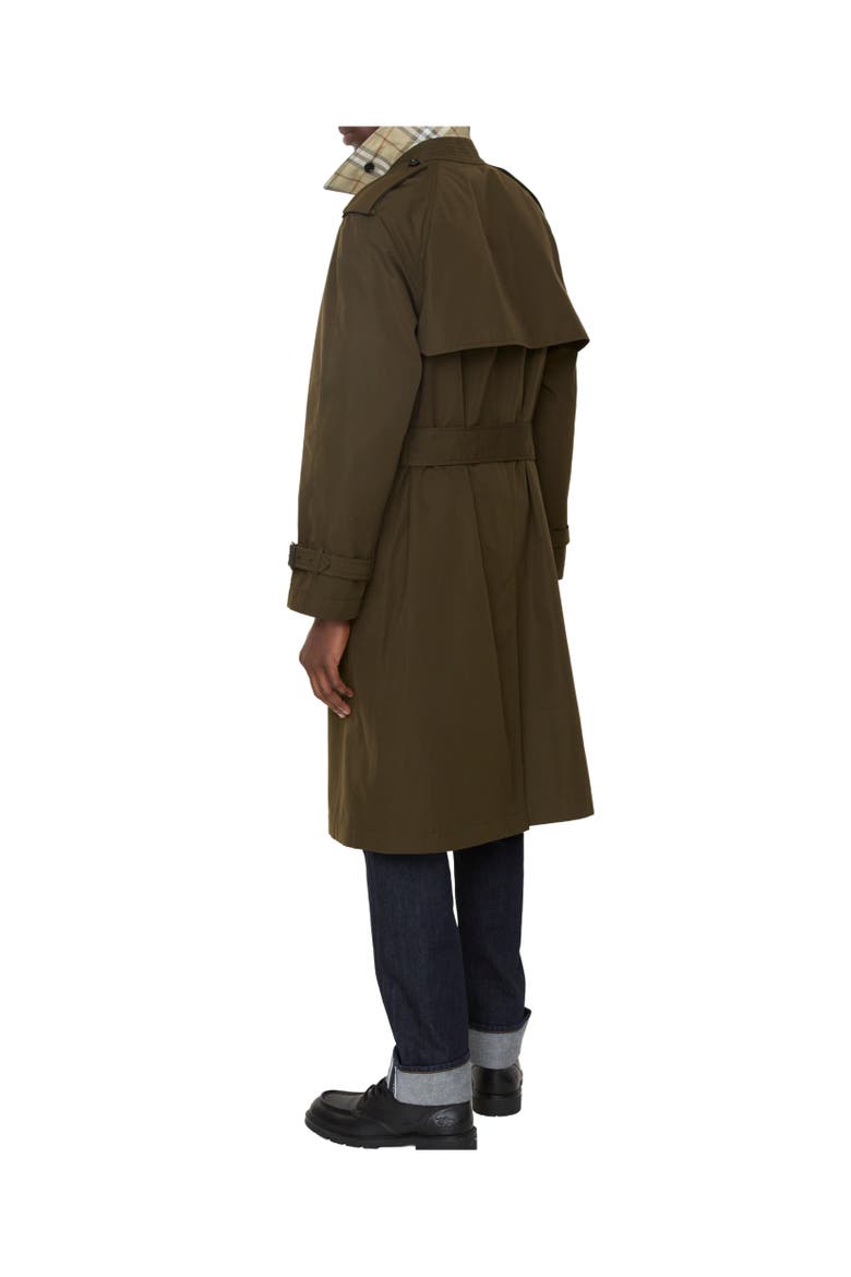 Long Lightweight Cotton Trench Coat, Alternate, color, Marsh green