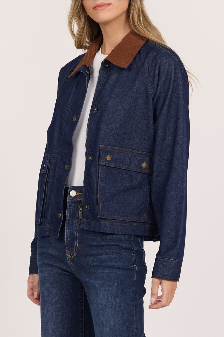 Weston Barn Jacket with Contrast Collar, Alternate, color, Anchor