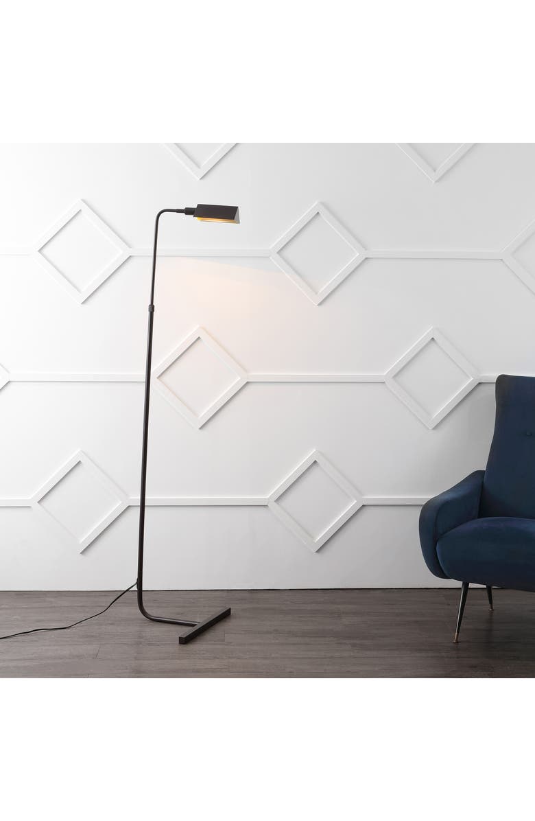 JONATHAN Y Cotys MidCentury Industrial Metal Adjustable Pharmacy LED Floor Lamp, Main, color, 