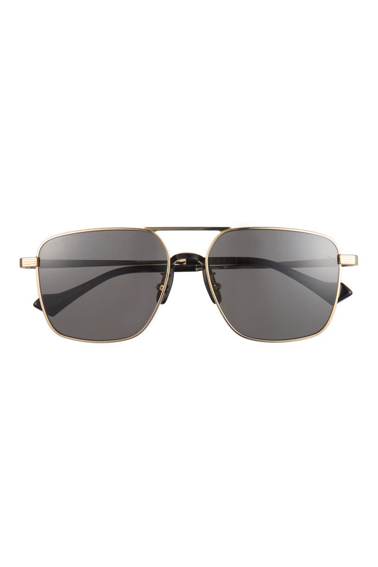 57mm Aviator Sunglasses, Main, color, GOLD GOLD GREY