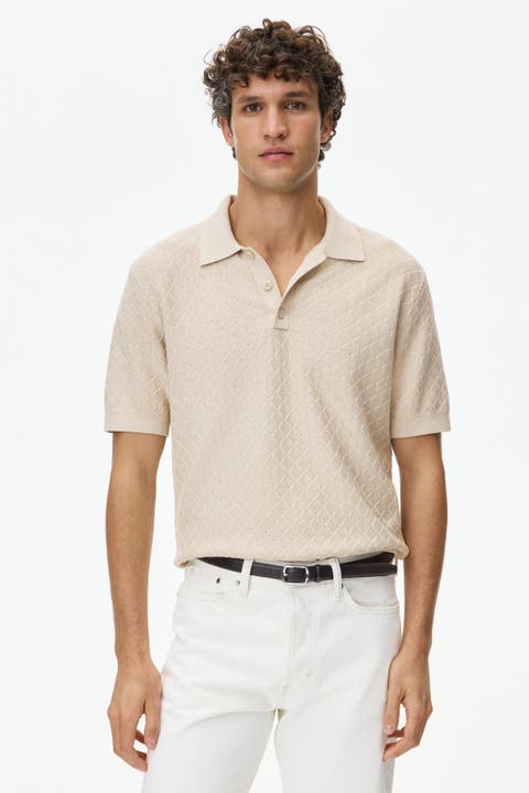 Slim-fit Textured-knit Polo Shirt
