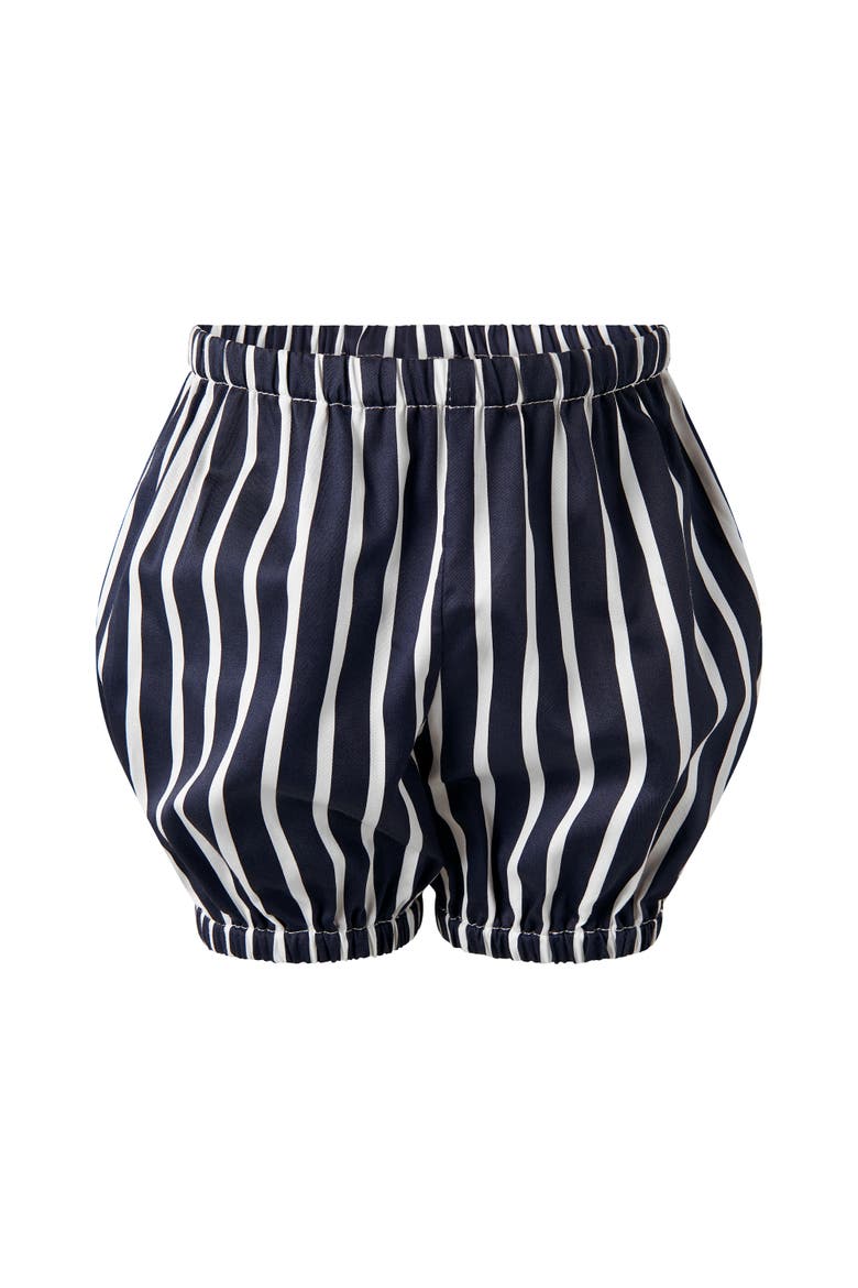 Stripe Bow Dress & Bloomers, Alternate, color, Navy