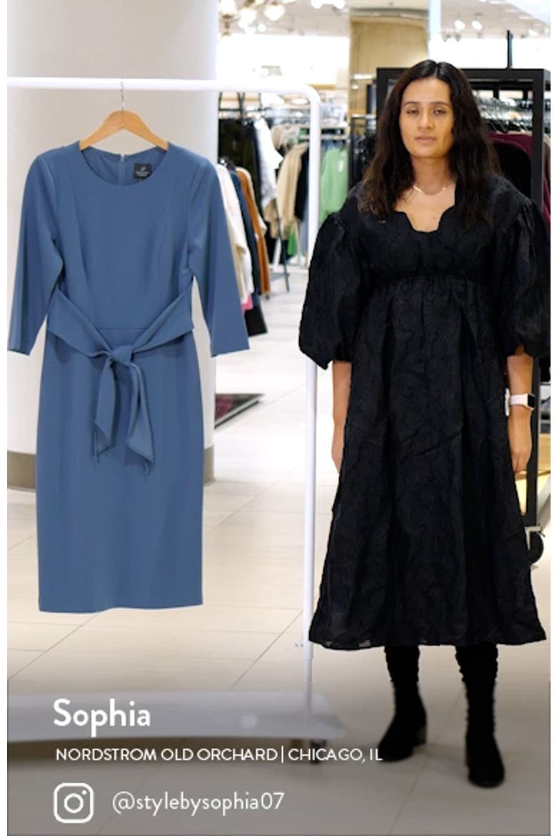 Tie Waist Crepe Sheath Dress video