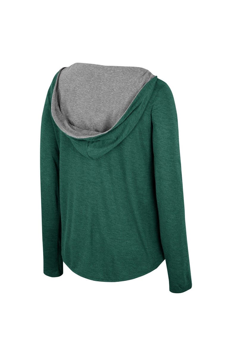 COLOSSEUM Women's Colosseum  Green Michigan State Spartans Distressed Heather Long Sleeve Hoodie T-Shirt, Alternate, color, Green