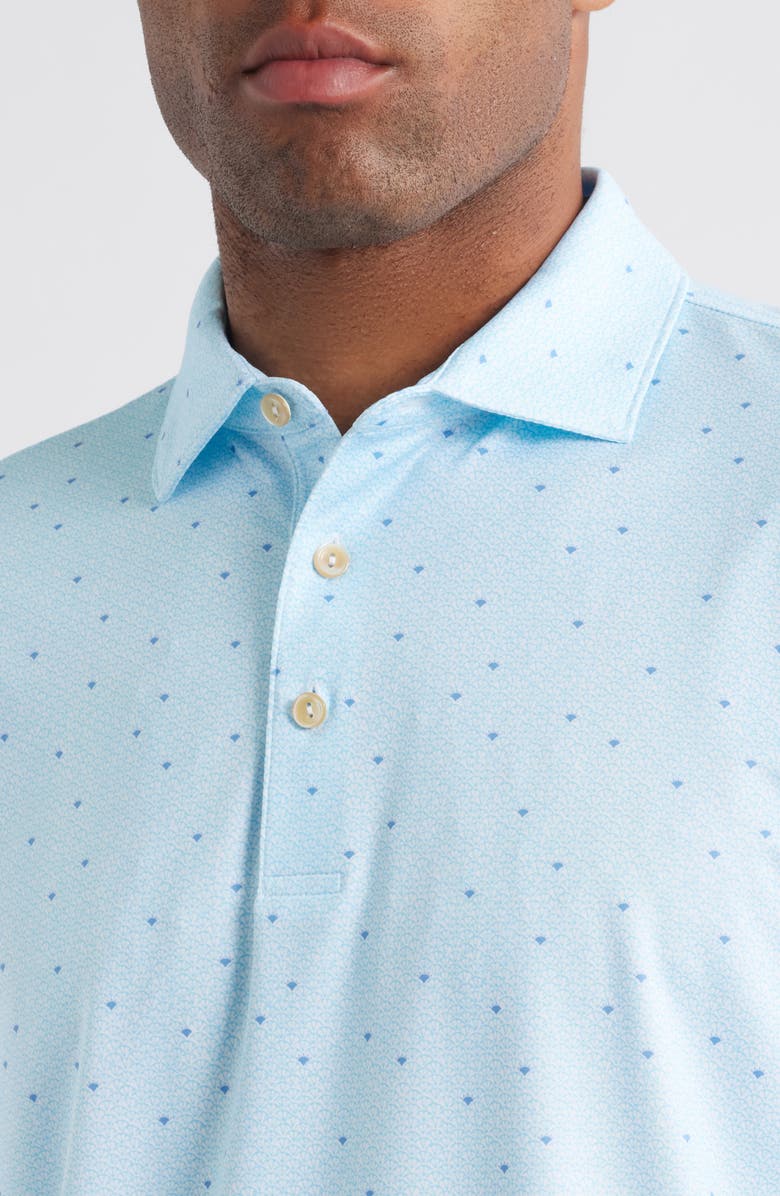 Peter Millar Tequila Sunrise Performance Jersey Polo, Alternate, color, Blue/White