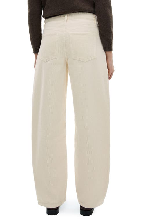 Mango High Waist Straight Leg Corduroy Jeans In Off White