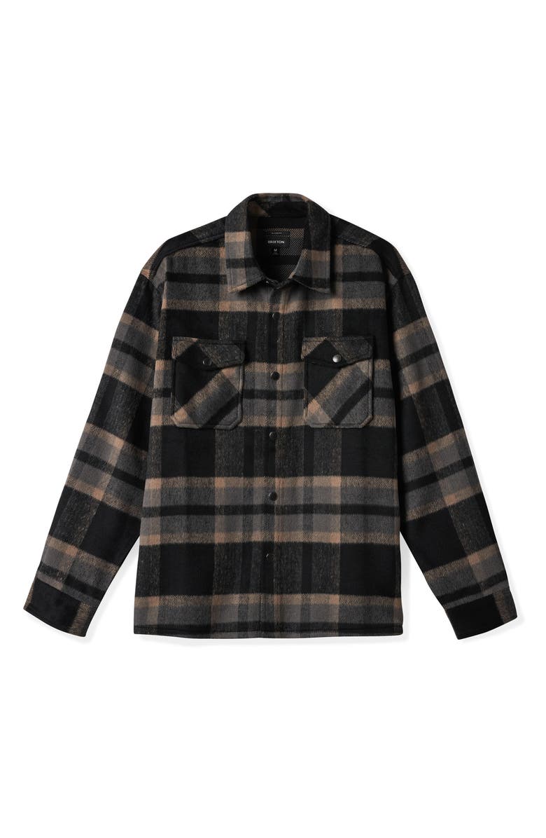 Brixton Selden Plaid Brushed Flannel Snap-Up Shirt, Alternate, color,