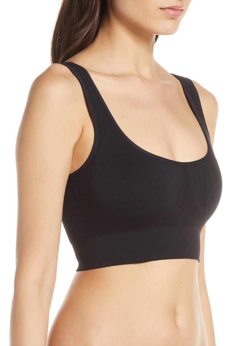 Seamless Tank Bralette, Alternate, color, BLACK