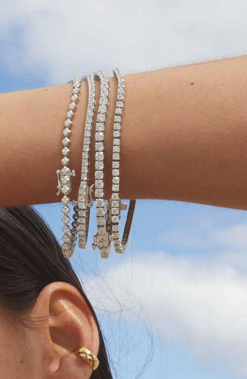Aurate New York Petite Lab Grown Diamond Tennis Bracelet In Metallic