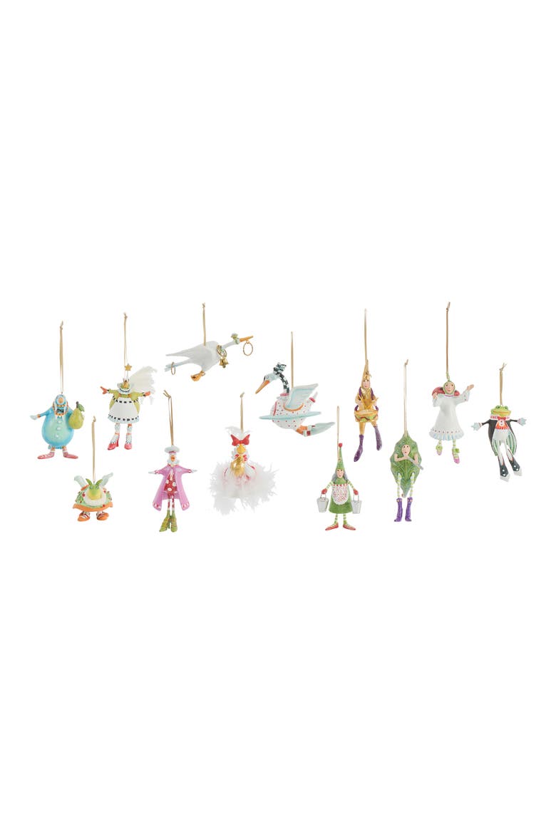 Patience Brewster 12 Days of Christmas Ornament Set, Main, color, MULTI