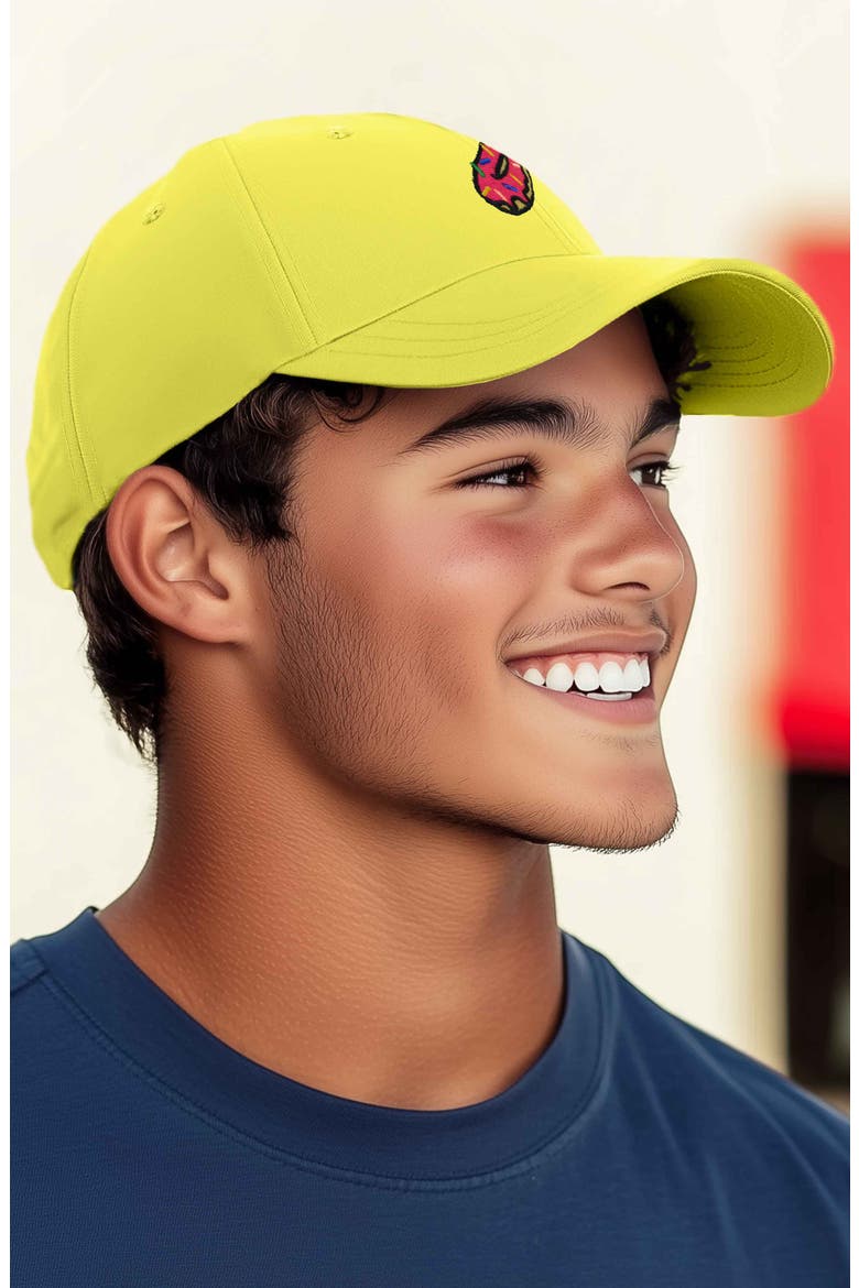 Donut Embroidered Adjustable Cap, Alternate, color, Yellow