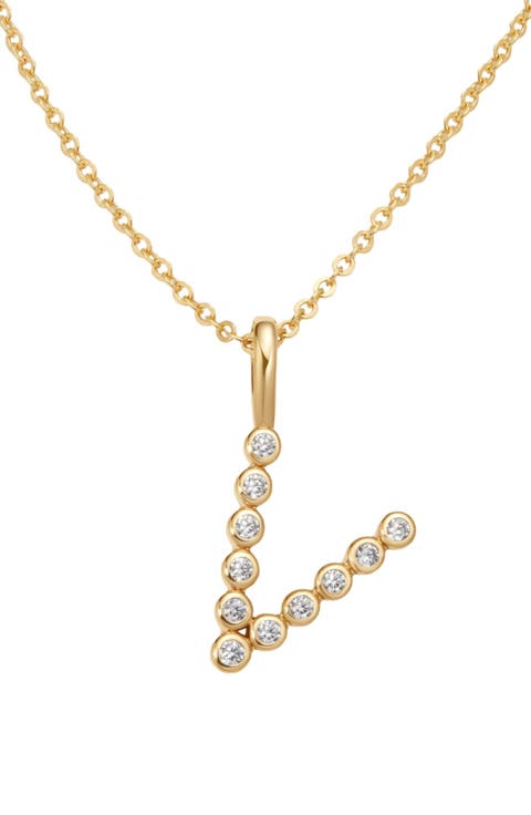 CZ Poppy Initial Necklace