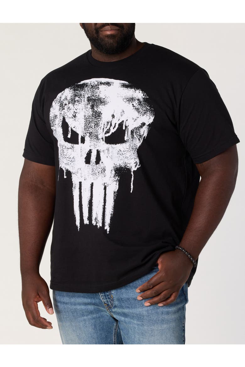 Big & Tall Skull Punisher Graphic Tee, Main, color, BLACK