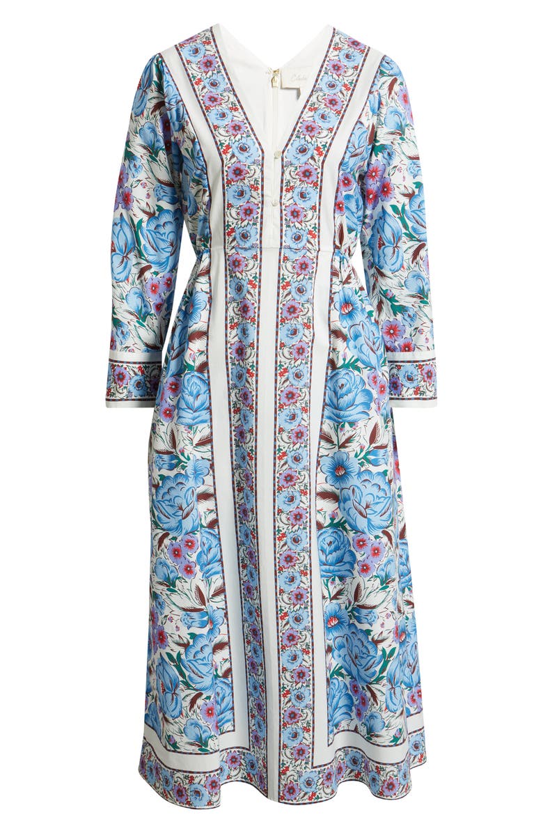 Cleobella Blanche Print Long Sleeve Organic Cotton Midi Dress, Alternate, color, Fluora Print