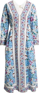 Cleobella Blanche Print Long Sleeve Organic Cotton Midi Dress