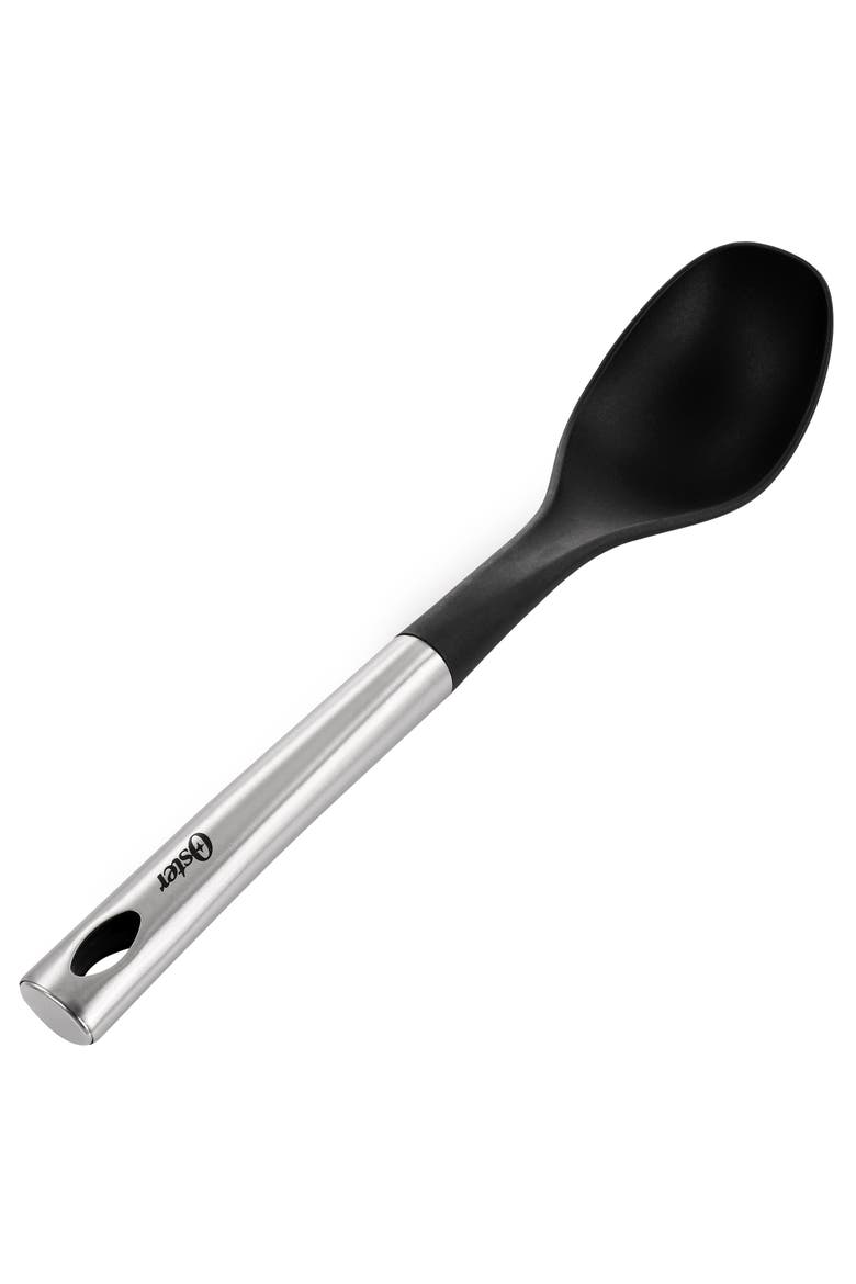 Baldwyn Stainless Steel and Nylon Solid Spoon, Main, color, Black