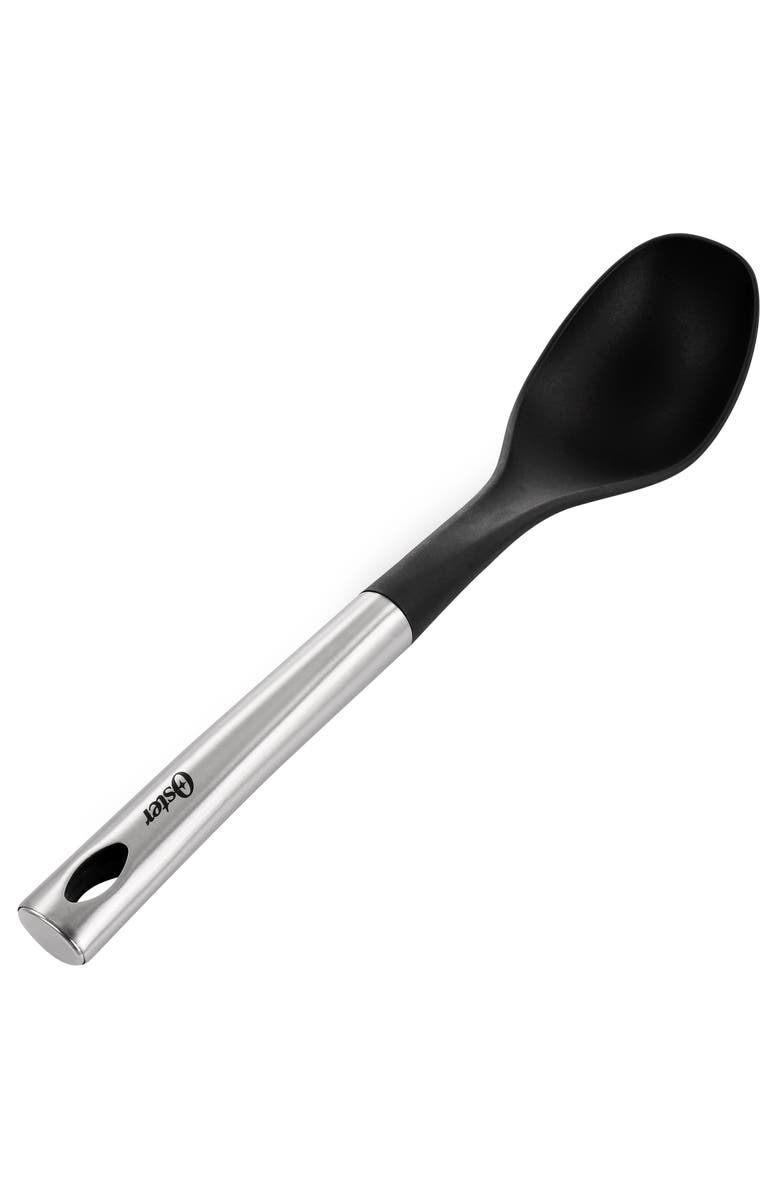 OSTER Baldwyn Stainless Steel and Nylon Solid Spoon, Main, color, Black