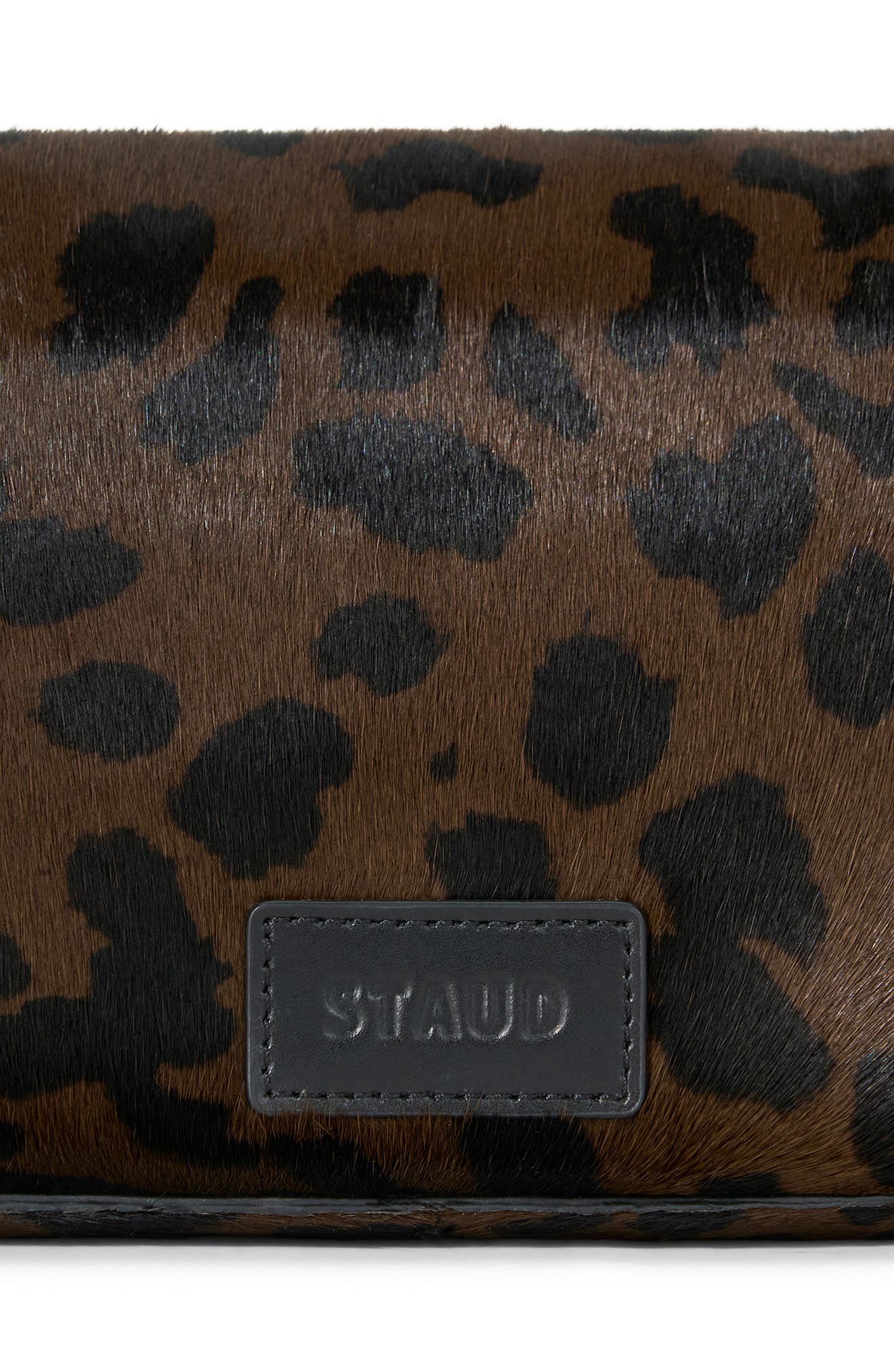 STAUD Harlow Genuine Calf Hair Shoulder Bag, Alternate, color, Leopard Print Calf Hair
