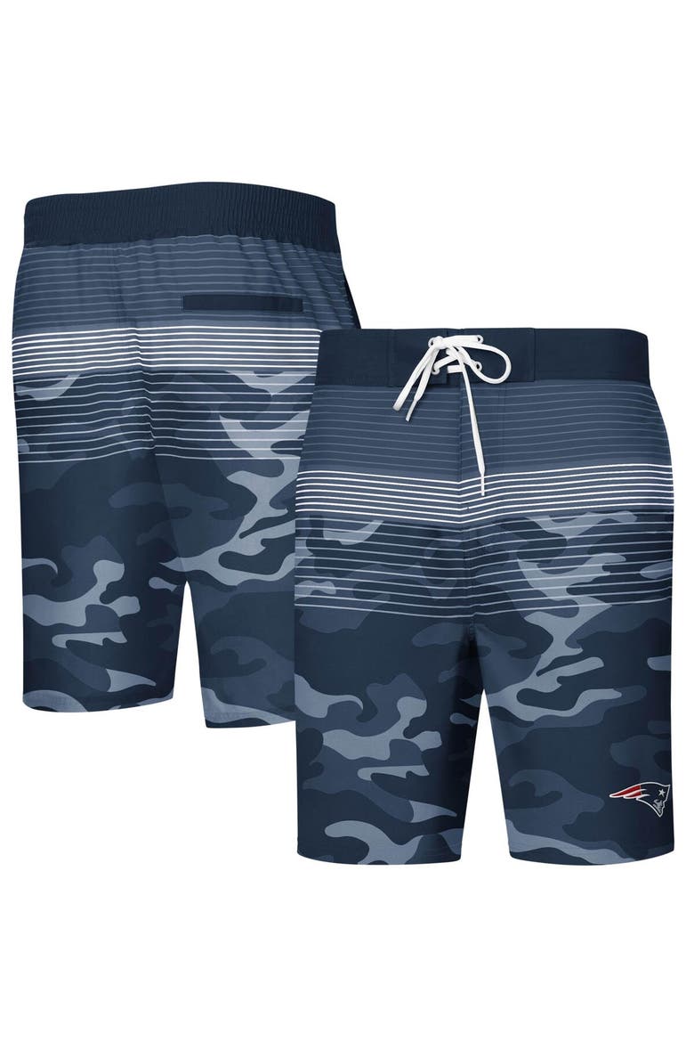Men's G-III Sports by Carl Banks Navy New England Patriots Wave Swim Trunks, Main, color, Navy