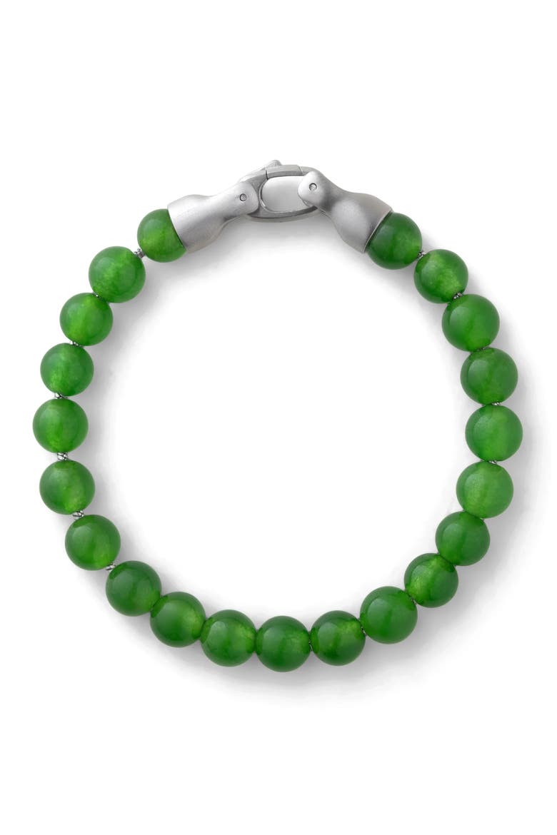 Men's Green Onyx Beaded Bracelet, Alternate, color, GREEN ONYX