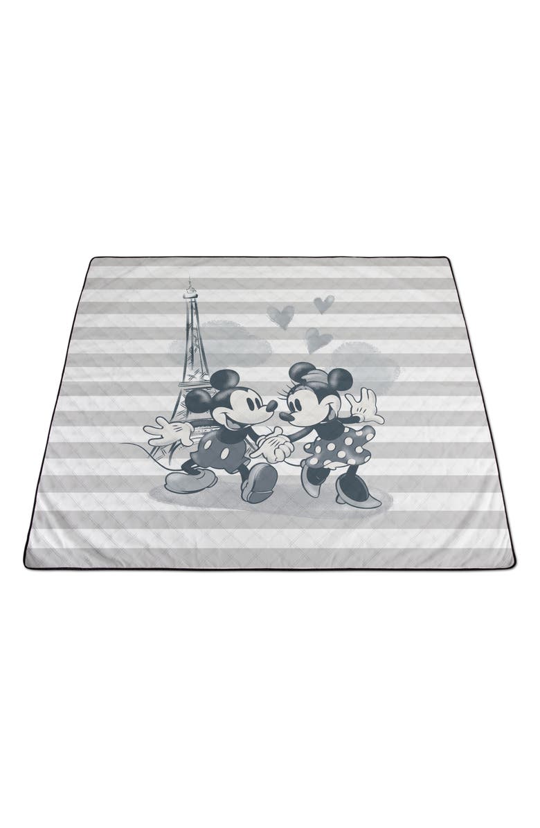 Picnic Time Mickey & Minnie Mouse Polar Fleece Blanket Bag, Main, color, Black