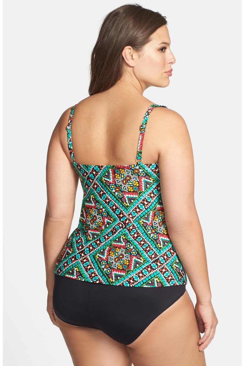 'Mosaic' Twist Tankini Top, Alternate, color, MULTI