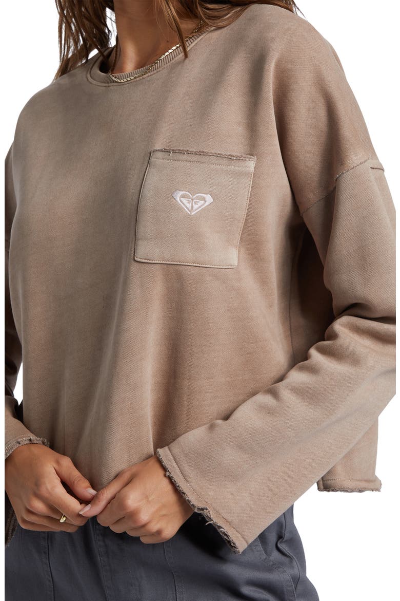 Doheny Crop Sweatshirt, Alternate, color, ROOT BEER