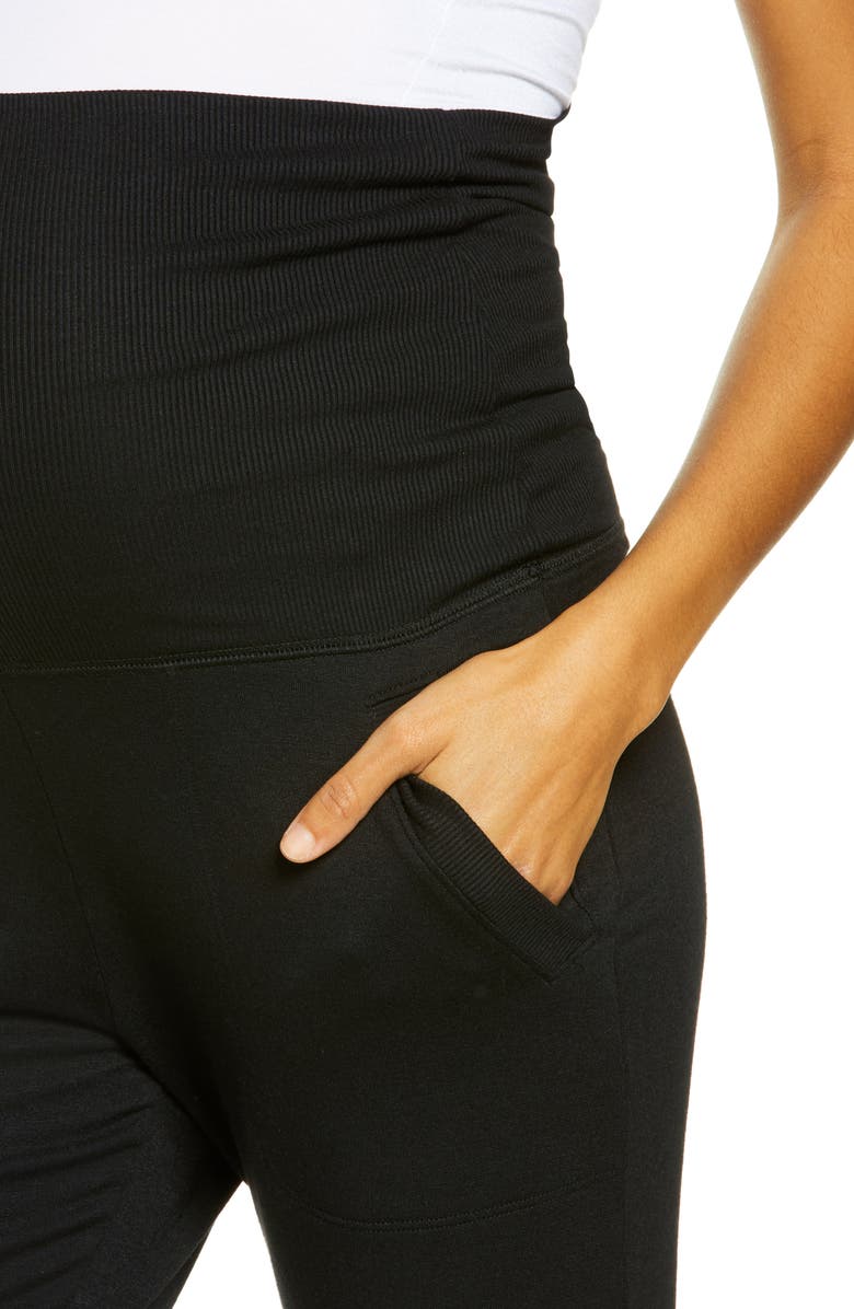 Beyond Yoga Cozy Fleece Foldover Maternity Joggers, Alternate, color,