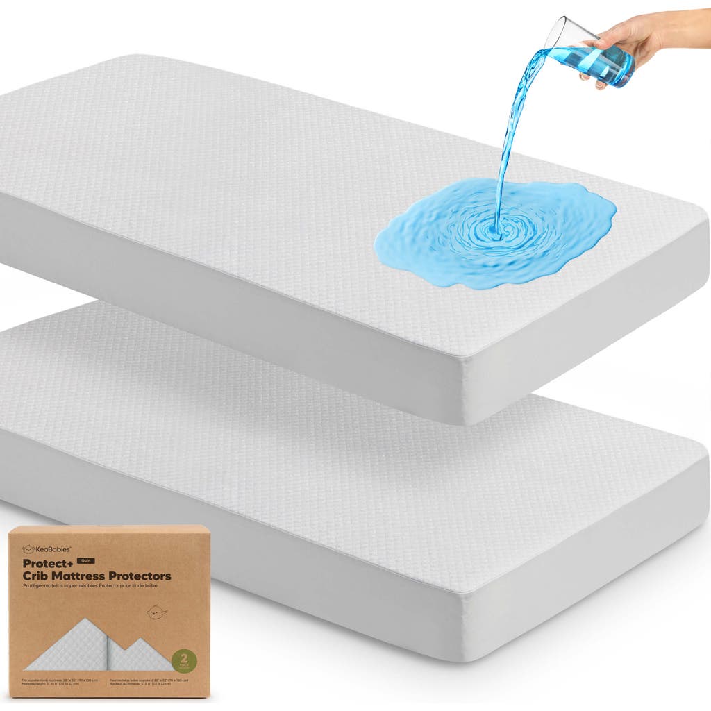 Keababies 2-pack Quin Protect+ Waterproof Crib Mattress Protector In Pearl Gray