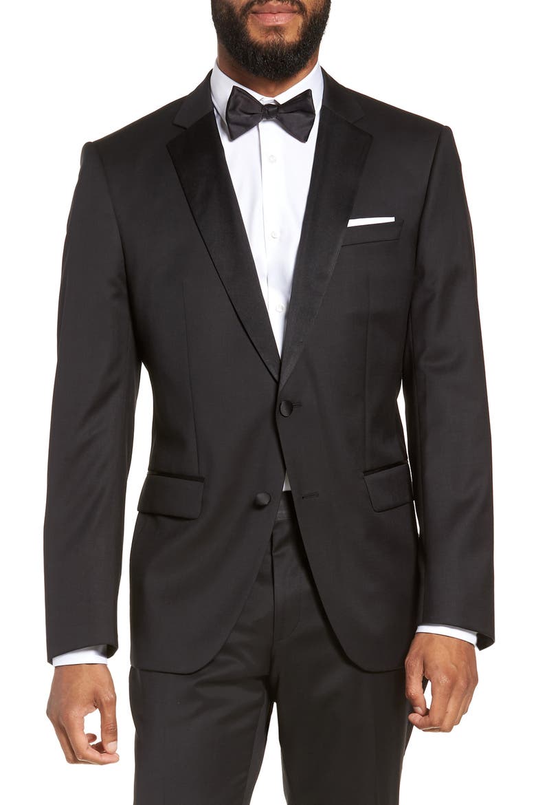 Halven/Gentry Slim Fit Wool Tuxedo, Alternate, color, BLACK