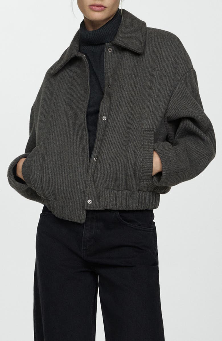 MANGO Rib Knit Jacket, Main, color, 