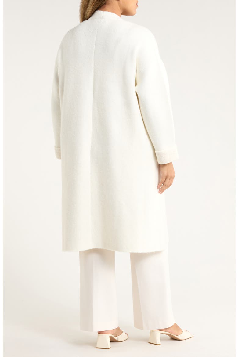 Wing Collar Sweater Coat, Alternate, color, WHITE DOVE HEATHER