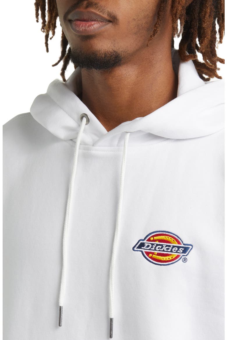 Embroidered Logo Fleece Hoodie, Alternate, color, WHITE