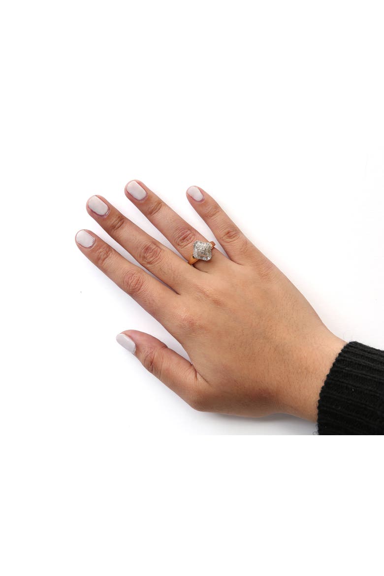 10K Yellow Gold 1/2 Cttw Diamond Rhombus Head and Halo Ring, Alternate, color, Yellow