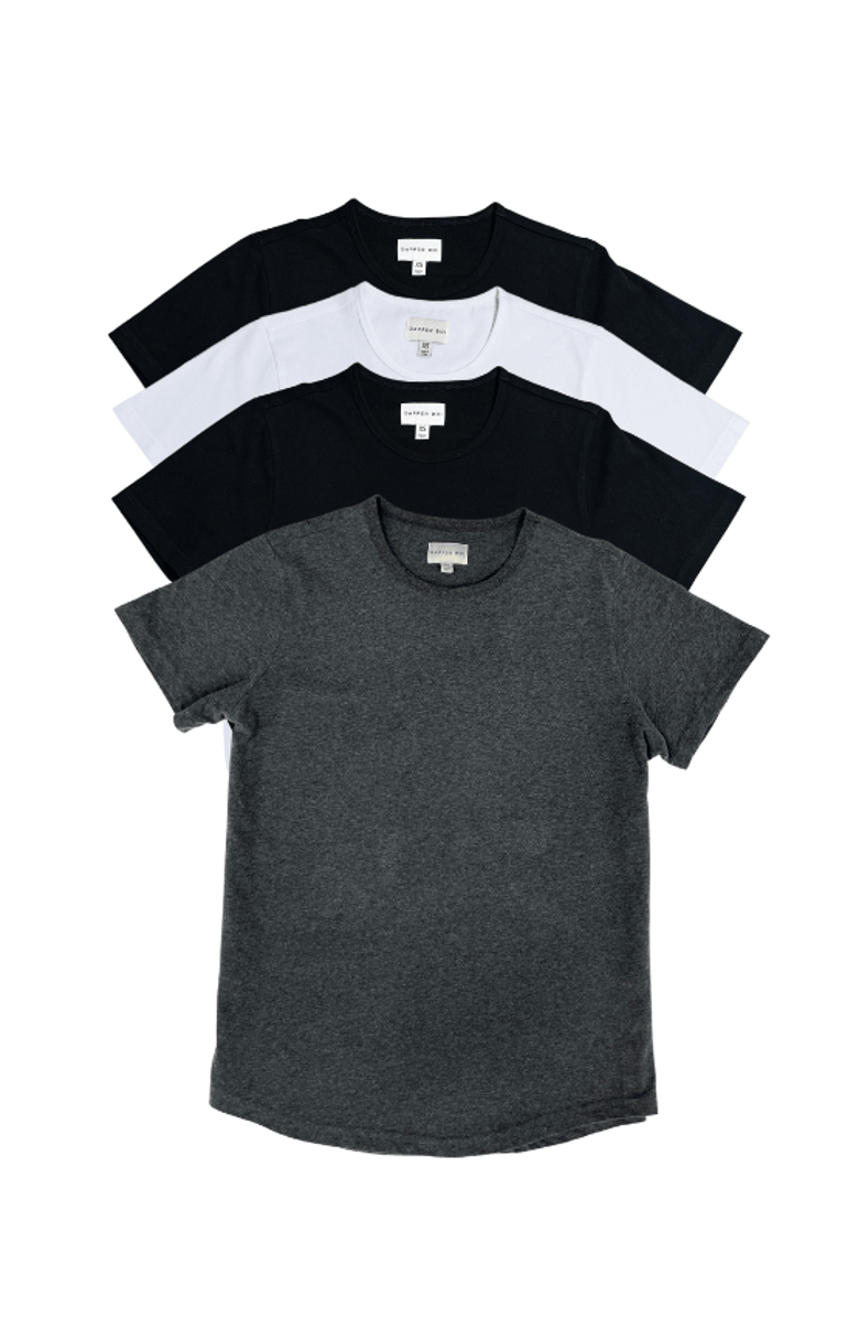Dapper Boi Essential Drop-Cut Crew Neck 4-Pack 2.0, Main, color, Essential