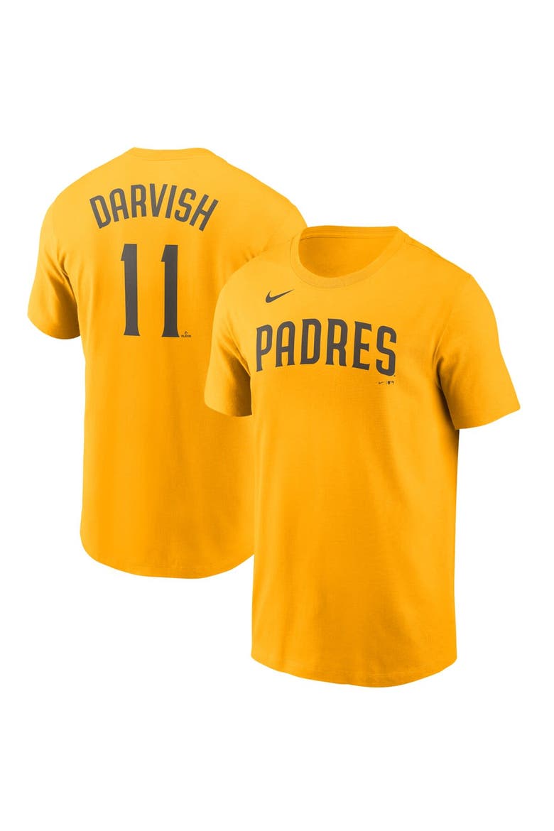 Men's Nike Yu Darvish Gold San Diego Padres Name & Number T-Shirt, Main, color, Gold