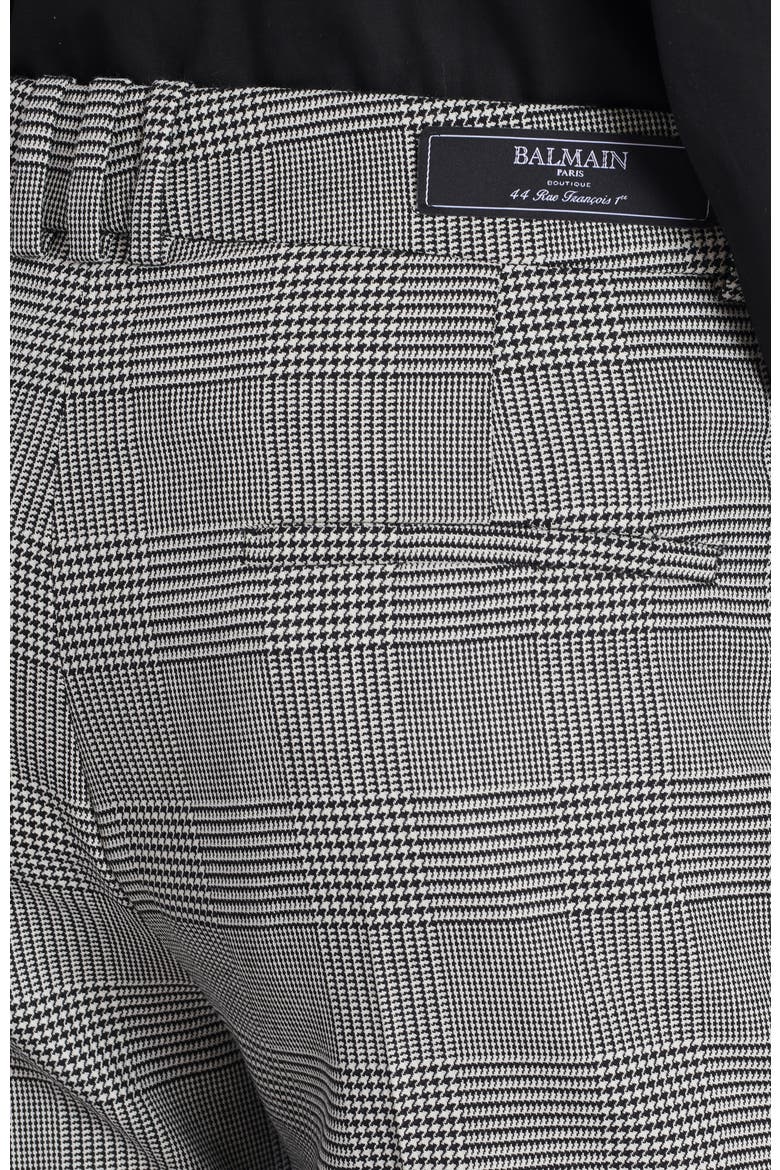 Darted trousers in Prince of Wales wool, Alternate, color, black