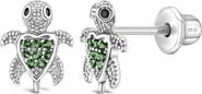 In Season Jewelry Cubic Zirconia Turtle Earrings