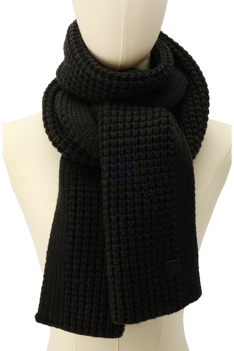 Thermal Knit Scarf, Alternate, color, CINDER BLACK MARL